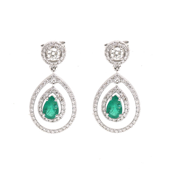 Diamond Emerald Earrings