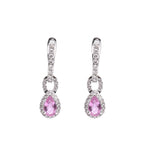 Pink Sapphire Diamond Earrings