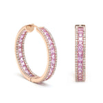 Pink Sapphire Diamond Earrings