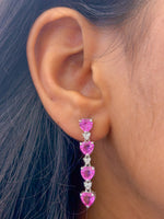 Pink Sapphire Diamond Earrings