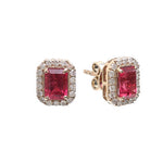 Rubillite Diamond Earrings