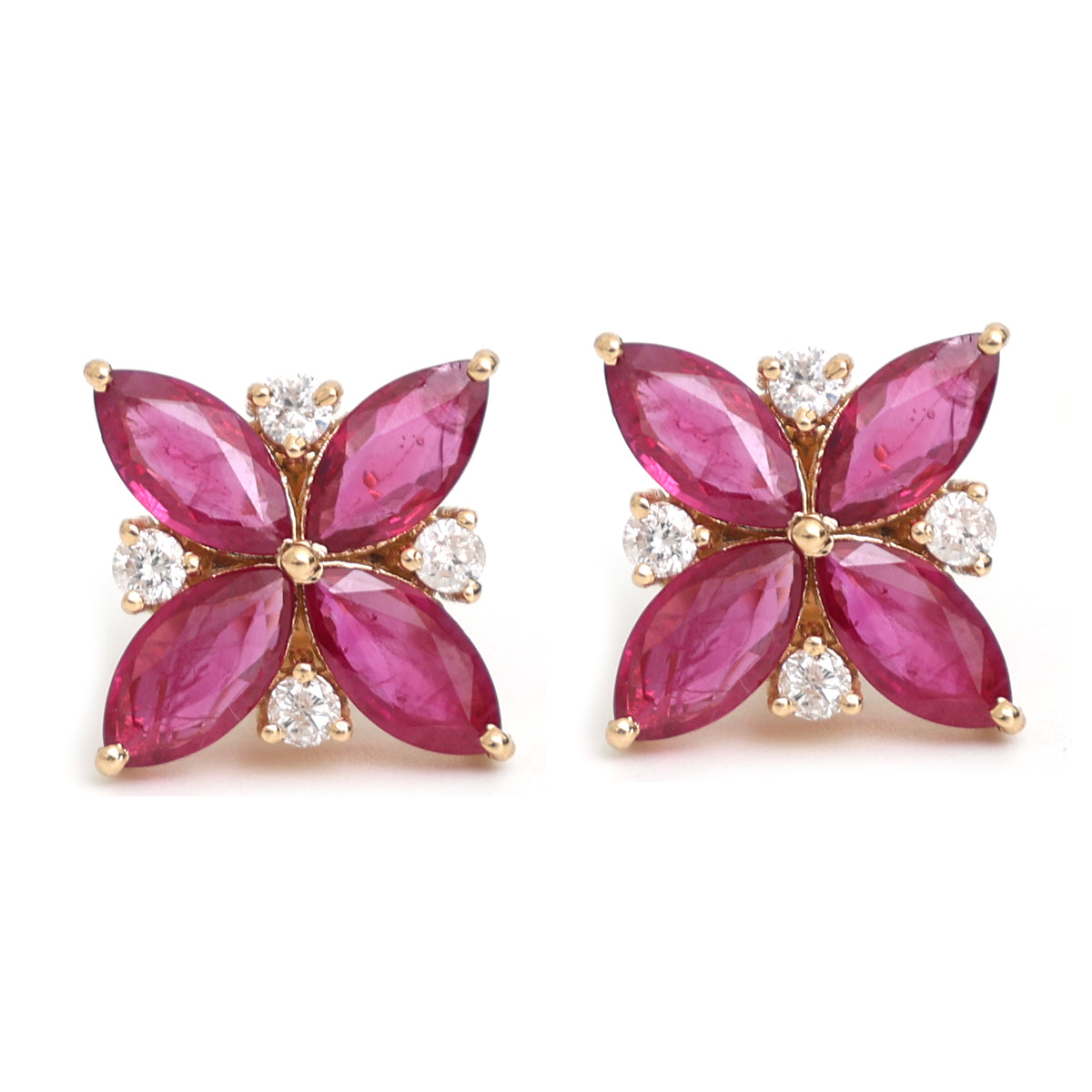 Ruby Diamond Earrings