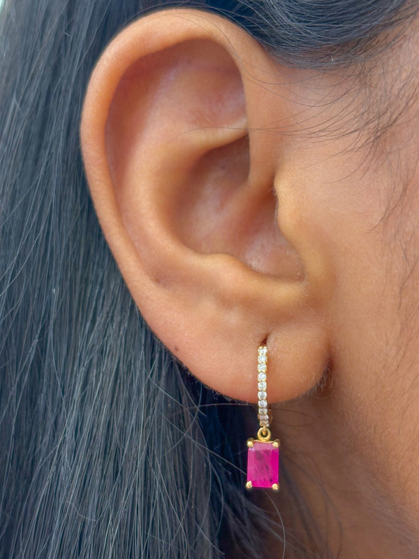 Ruby Diamond Earrings