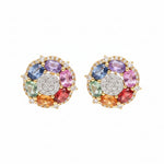 Rainbow Sapphire Diamond Earring