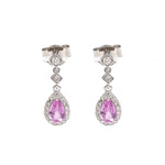 Pink Sapphire Diamond Earrings