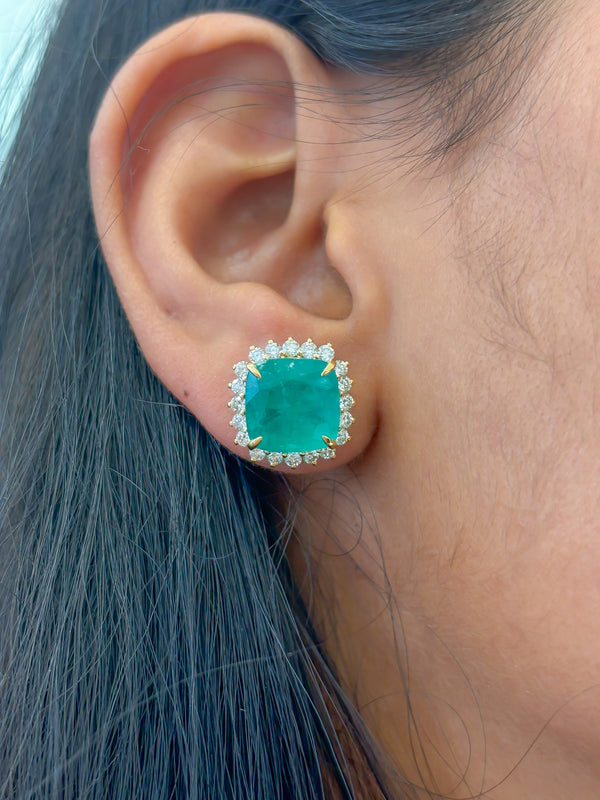 Emerald Diamond Earrings