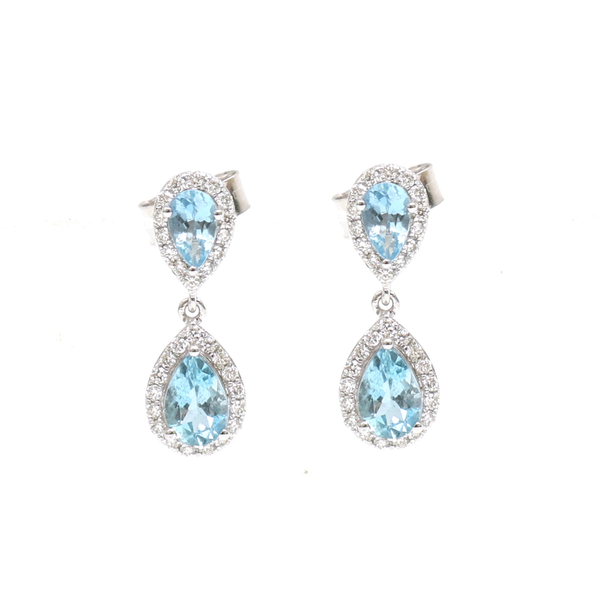 Aquamarine Diamond Earrings