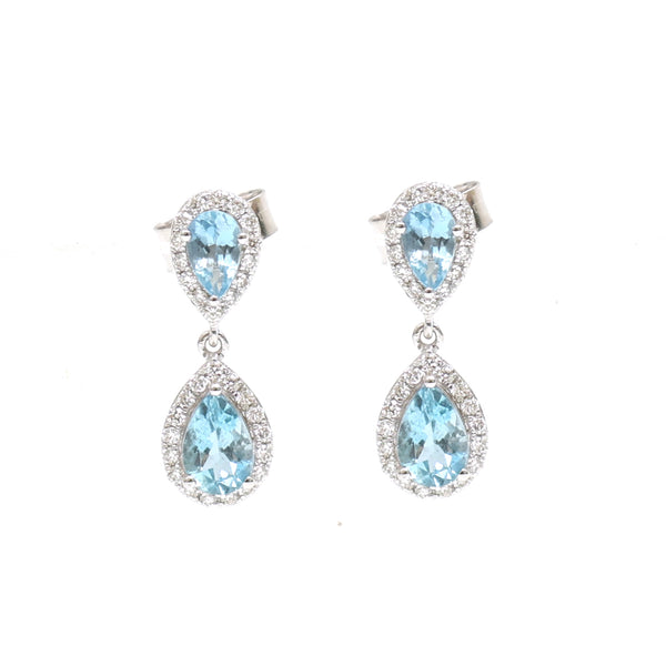 Aquamarine Diamond Earrings