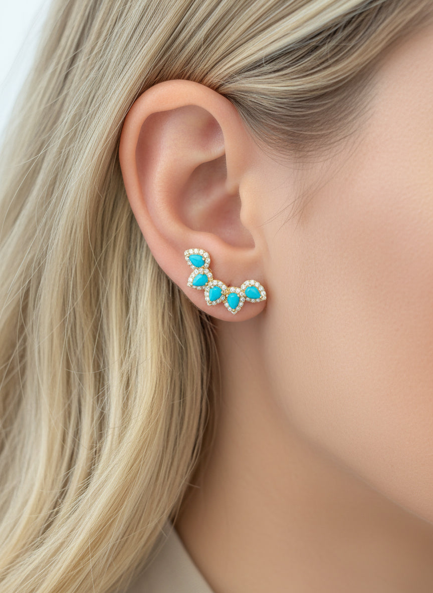 Turquoise Diamond Earring