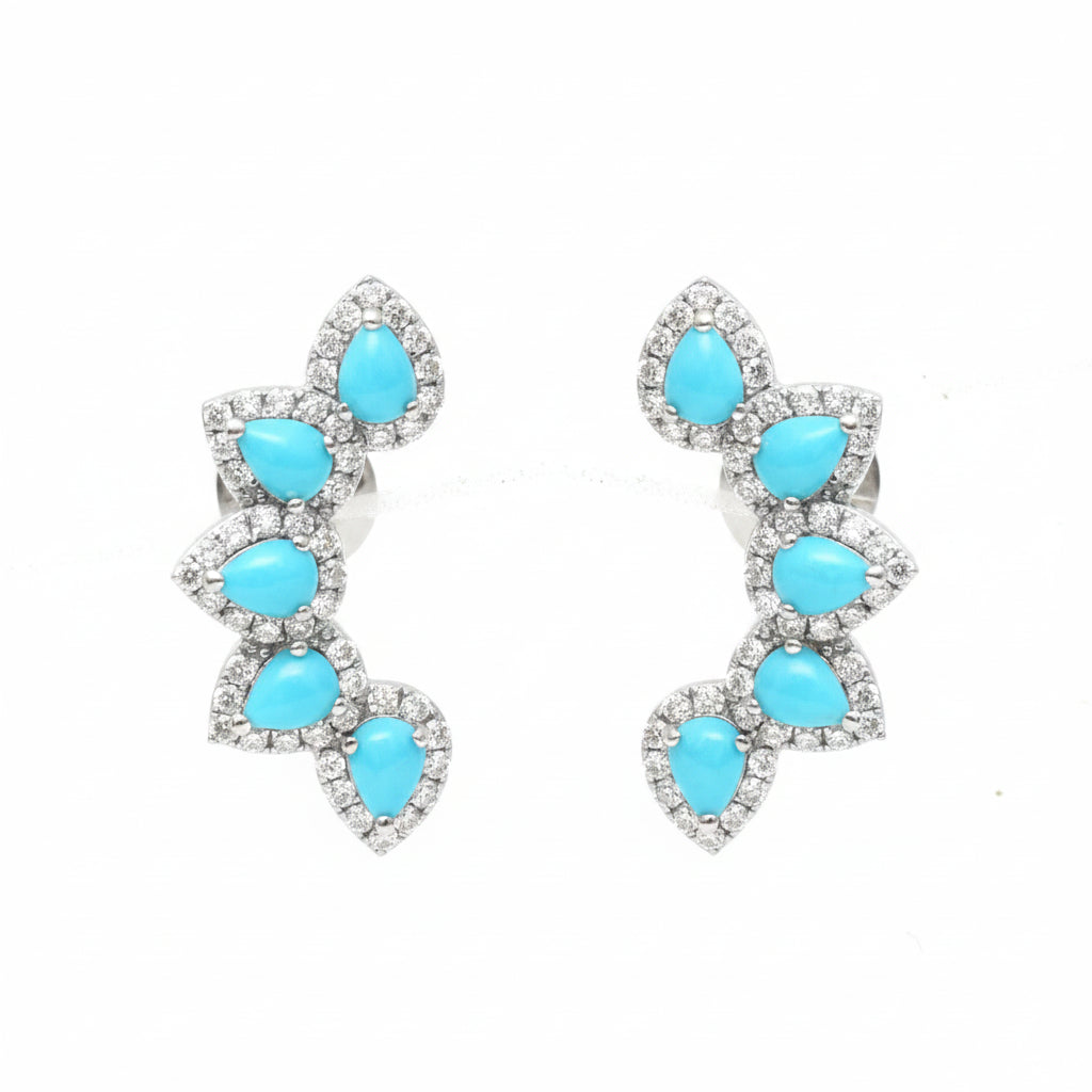 Turquoise Diamond Earring