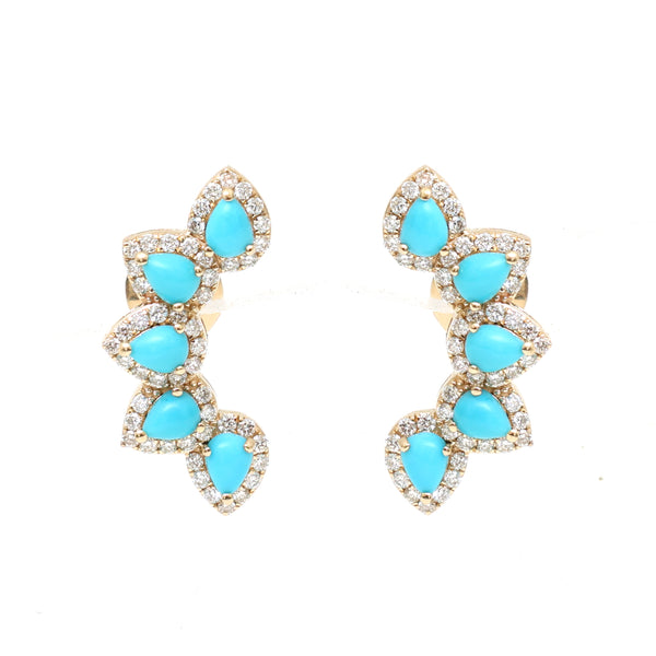 Turquoise Diamond Earring