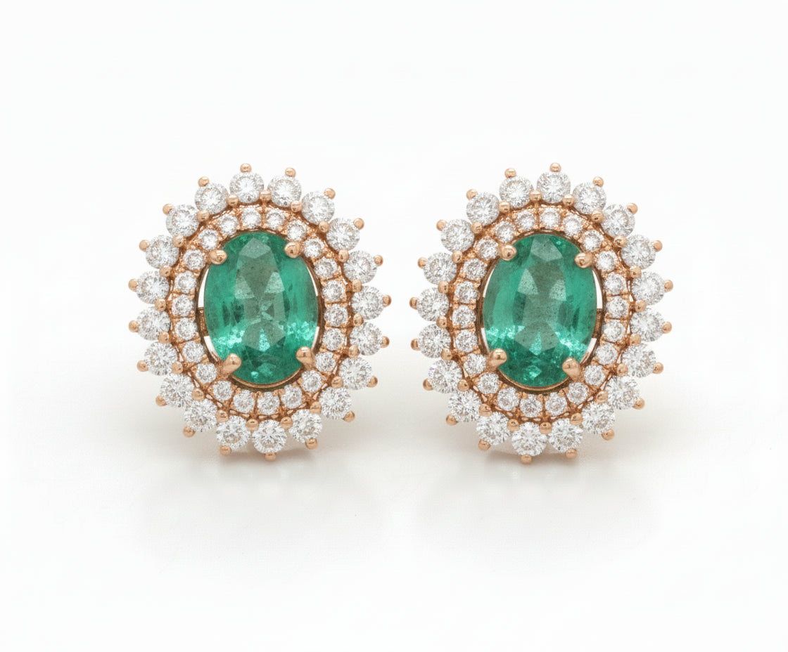Diamond Emerald Earring