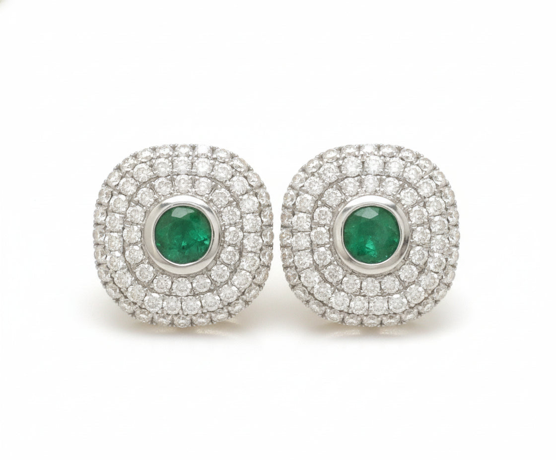 Diamond Emerald Earring