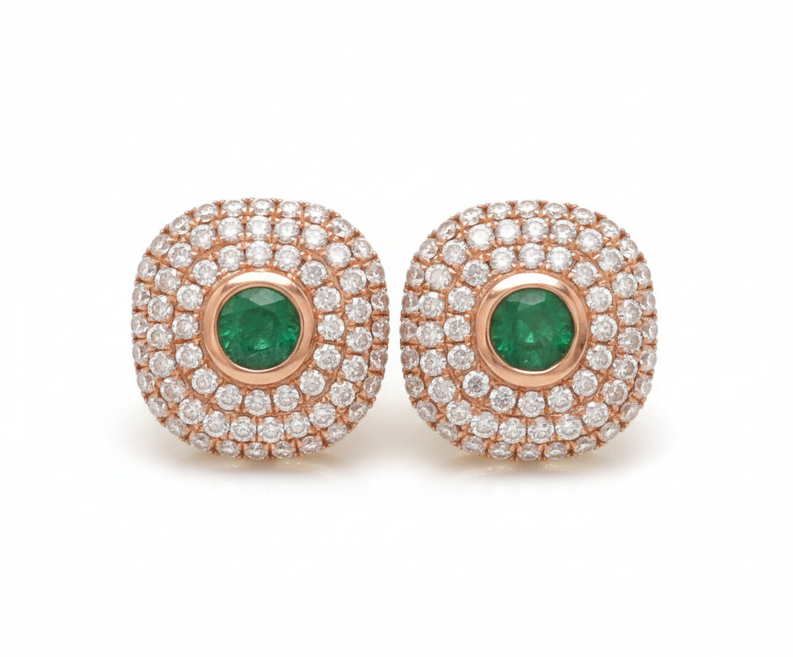 Diamond Emerald Earring