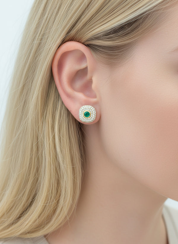 Diamond Emerald Earring