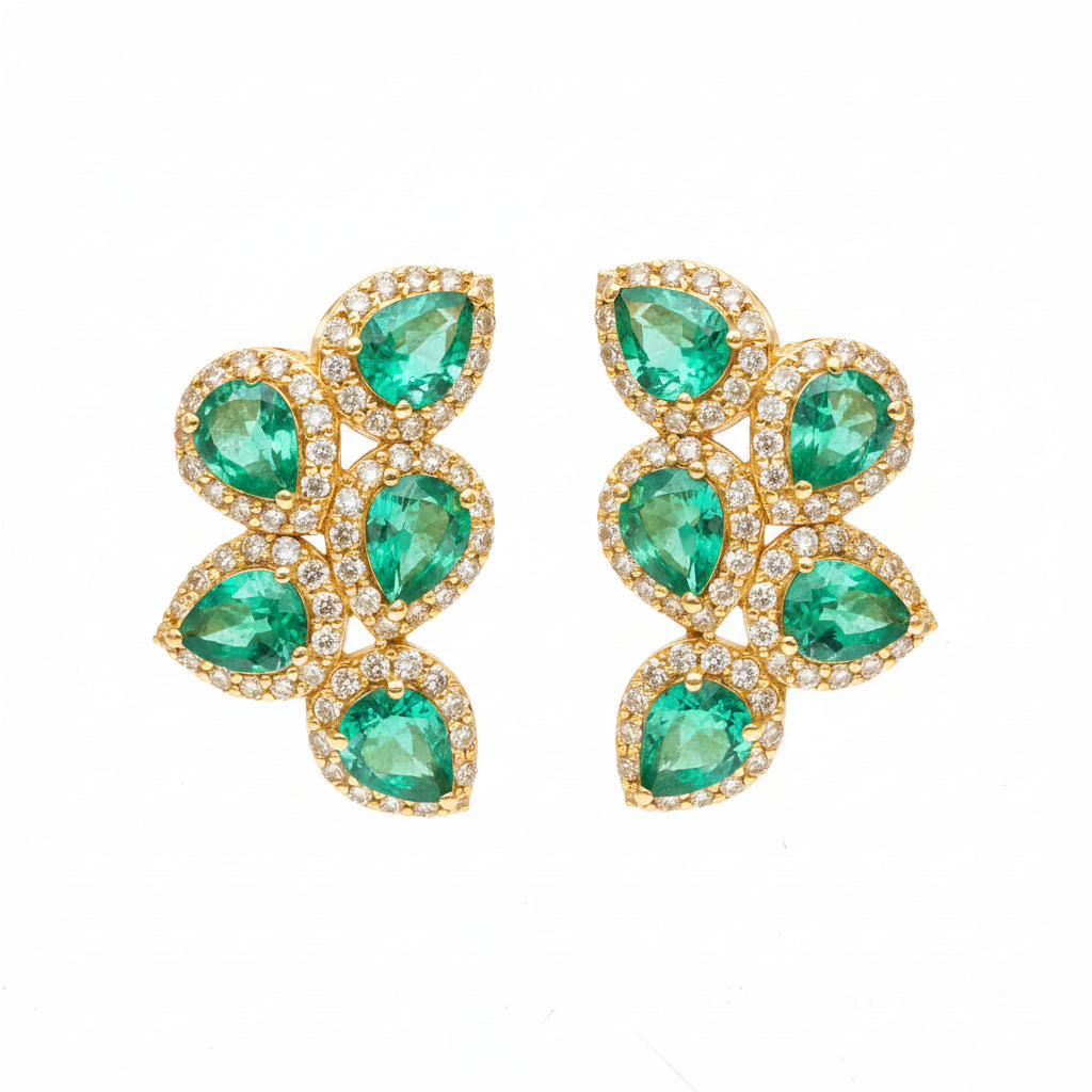 Emerald Diamond Earring