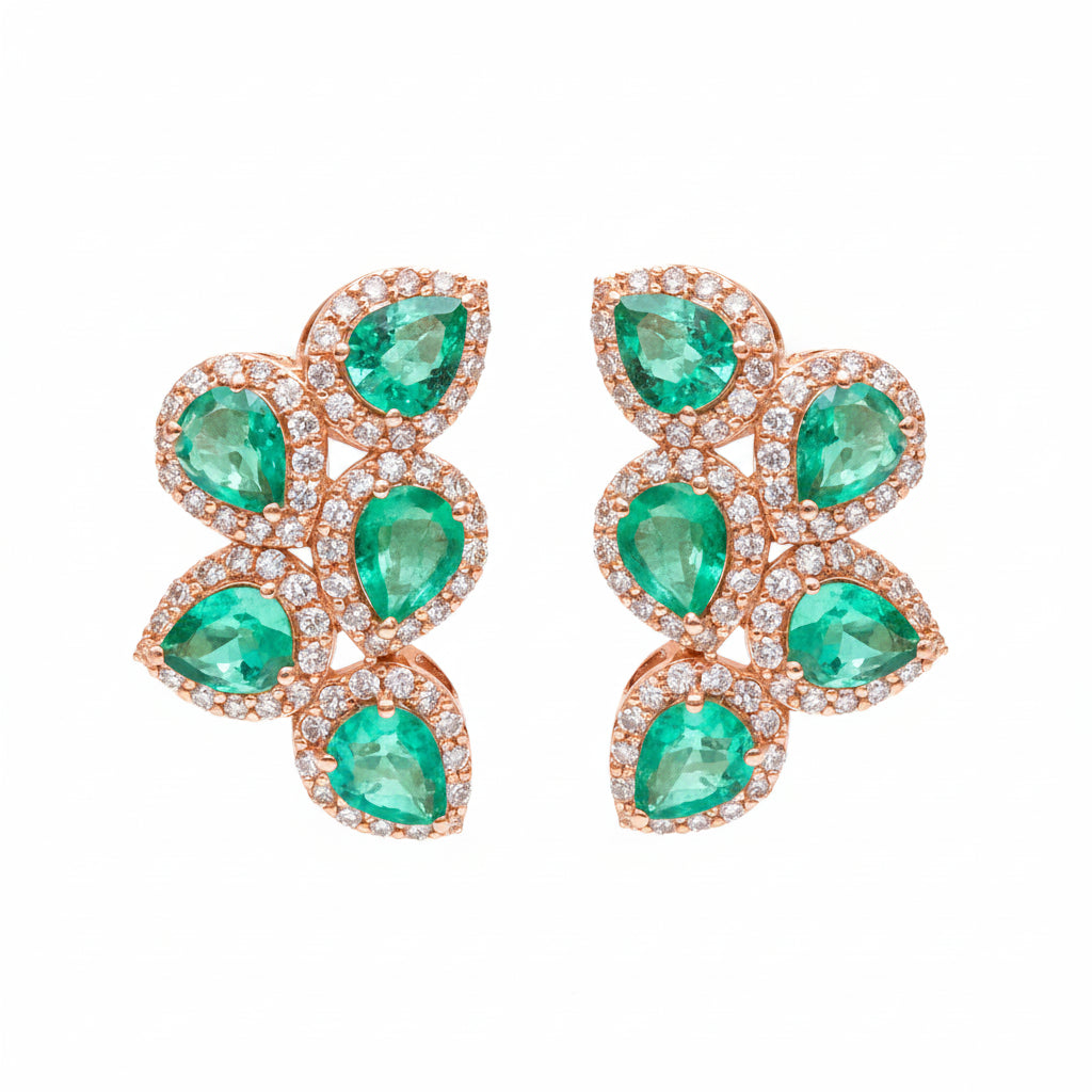 Emerald Diamond Earring