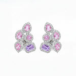 Pink Sapphire Diamond Earring