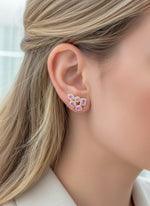 Pink Sapphire Diamond Earring