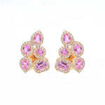 Pink Sapphire Diamond Earring