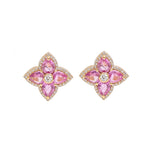 Pink Sapphire Diamond Earrings