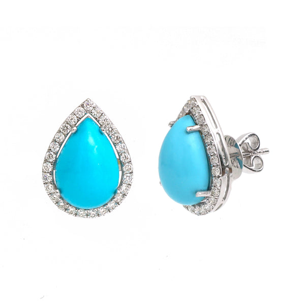 JPERG-3510/9421 Turquoise Diamond Earring