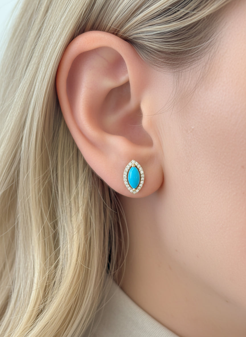 Turquoise Diamond Earring
