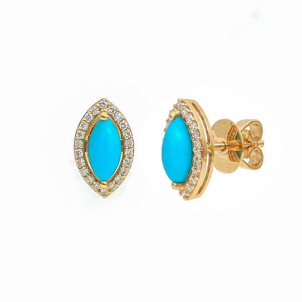 JPERG-3527/9458 Turquoise Diamond Earring