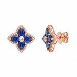 Blue Sapphire Diamond Earring