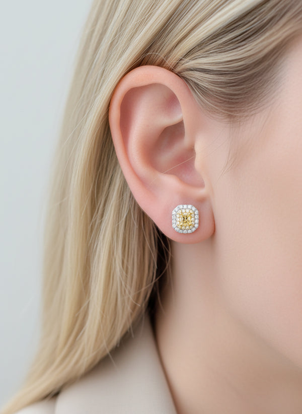 JPERG-3533/9476 Yellow Diamond Diamond Earring