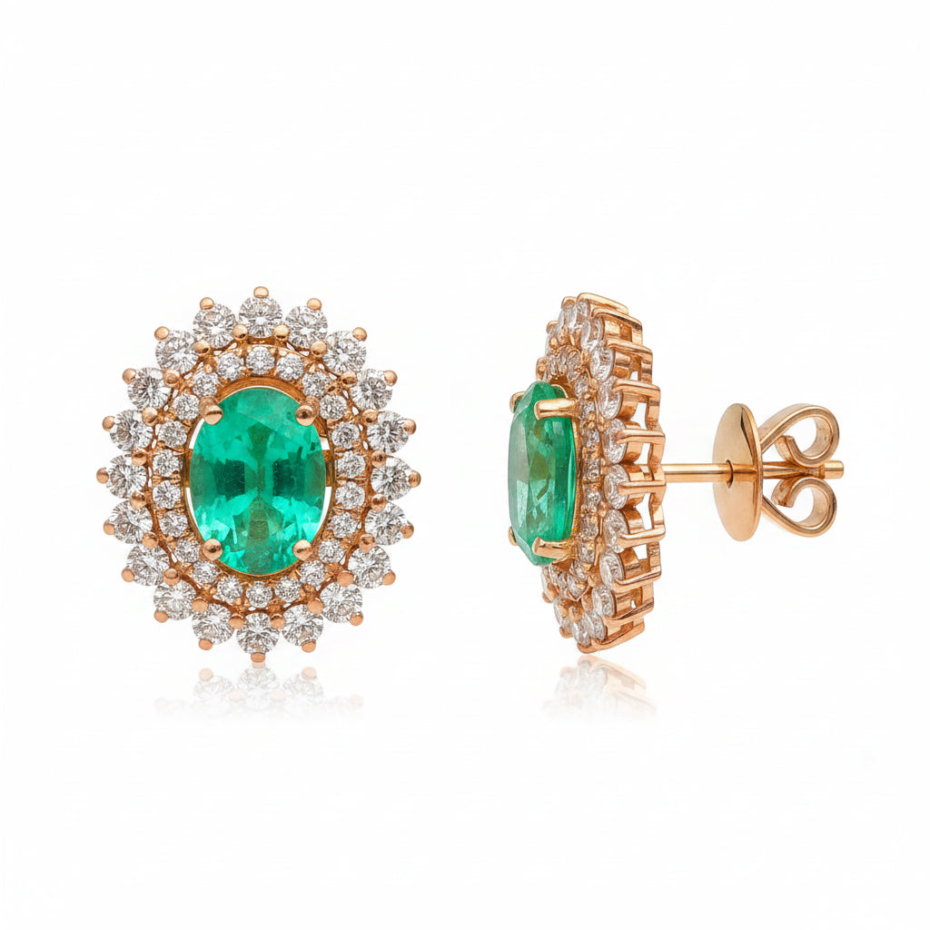Emerald Diamond Earring