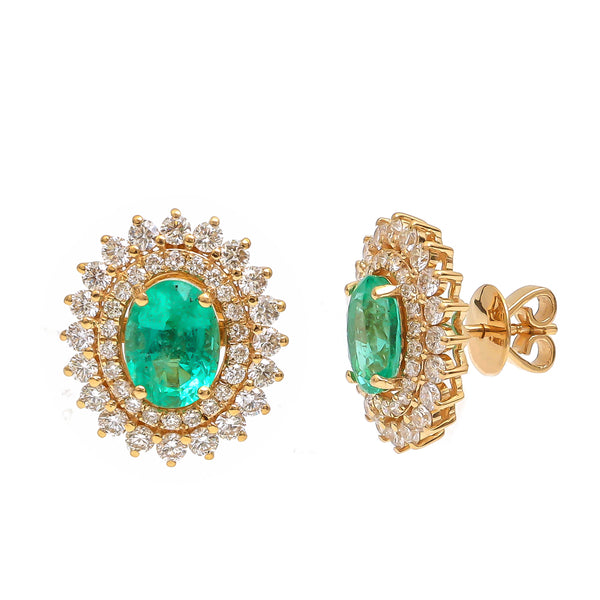 JPERG-3544/9547 Emerald Diamond Earring