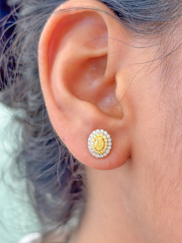 Yellow Diamond Diamond Earrings