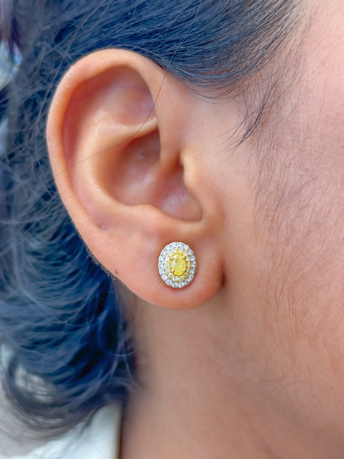 Yellow Diamond Diamond Earrings