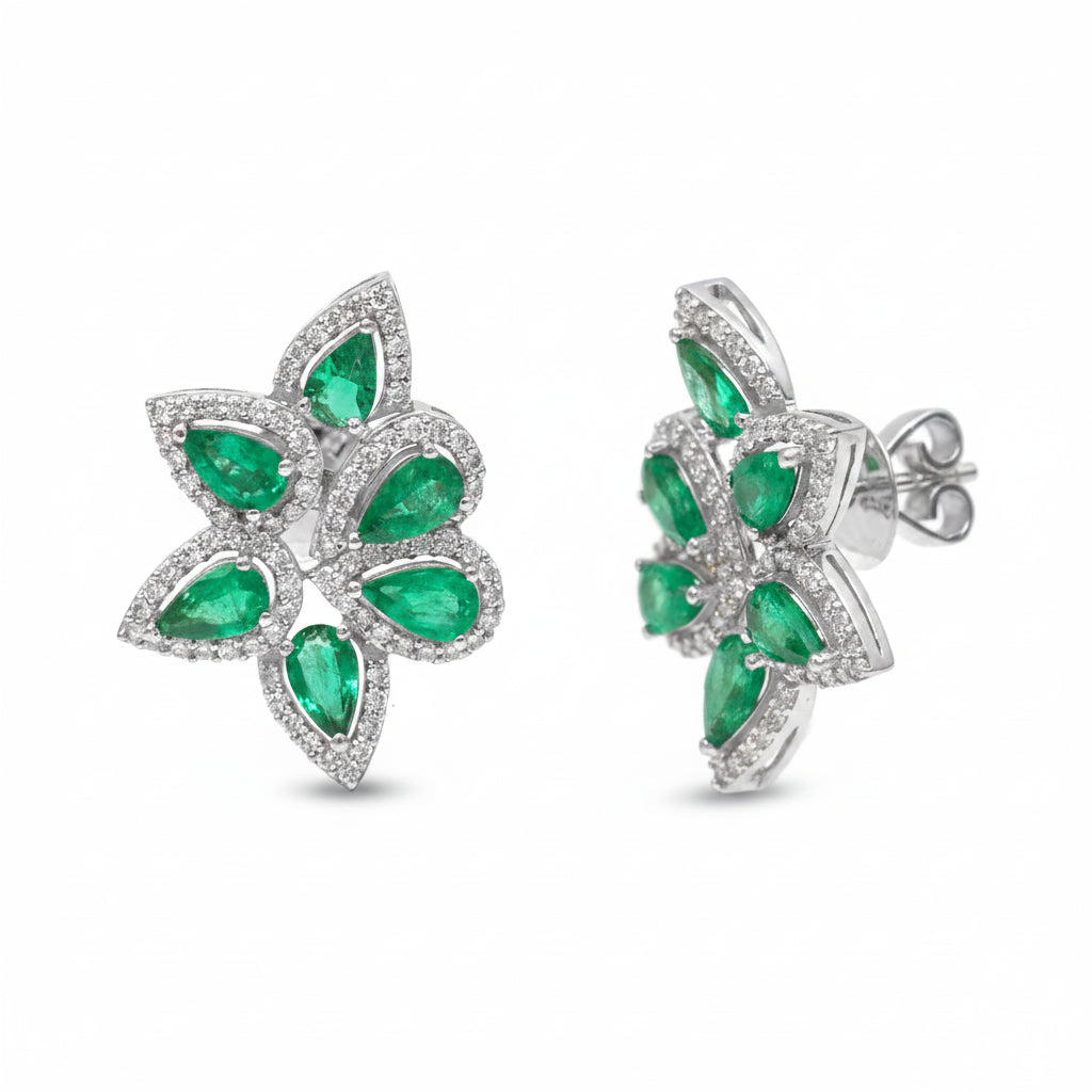 Emerald Diamond Earring