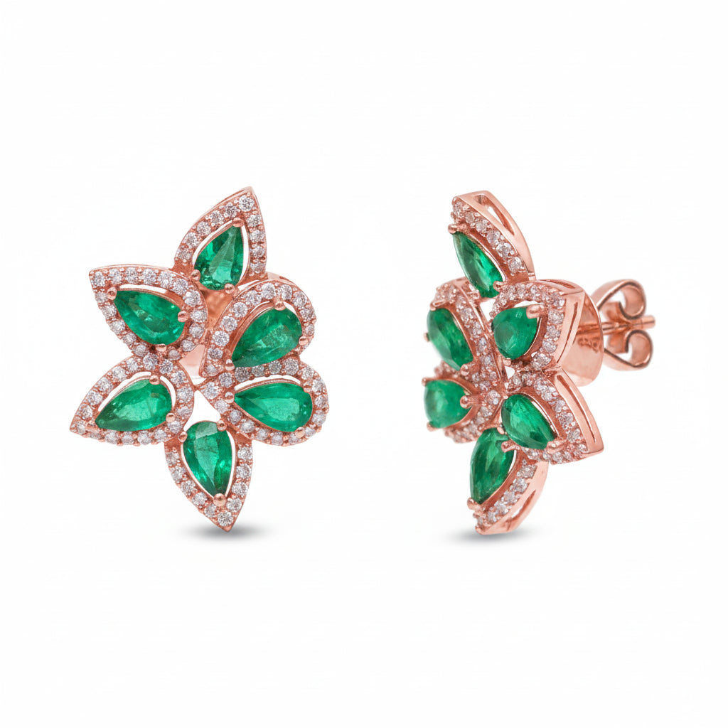 Emerald Diamond Earring