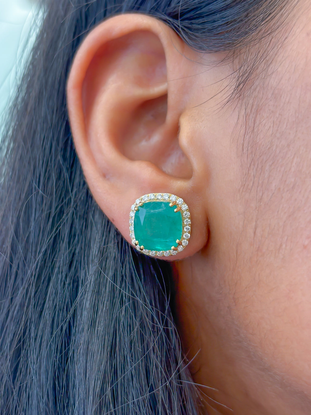 Emerald Diamond Earrings