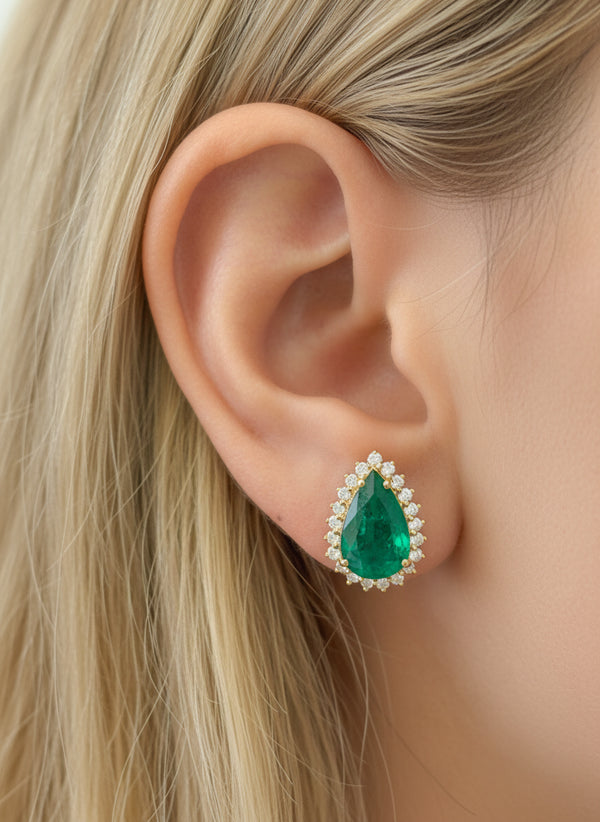 Emerald Diamond Earring