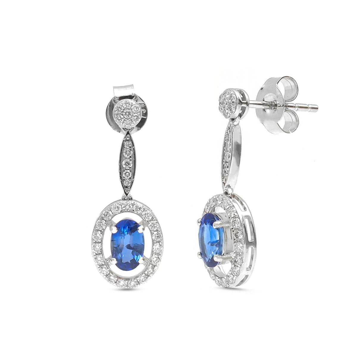 Blue Sapphire Diamond Earrings