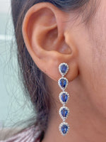Blue Sapphire Diamond Earrings