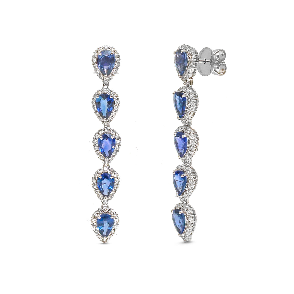 Blue Sapphire Diamond Earrings