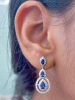 Blue Sapphire Diamond Earrings