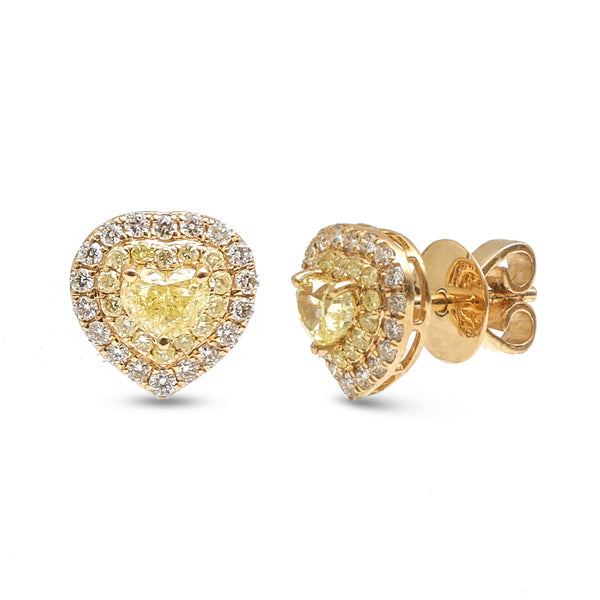 Diamond Yellow Sapphire Earrings