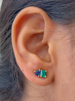 Emerald Blue Sapphire Earrings