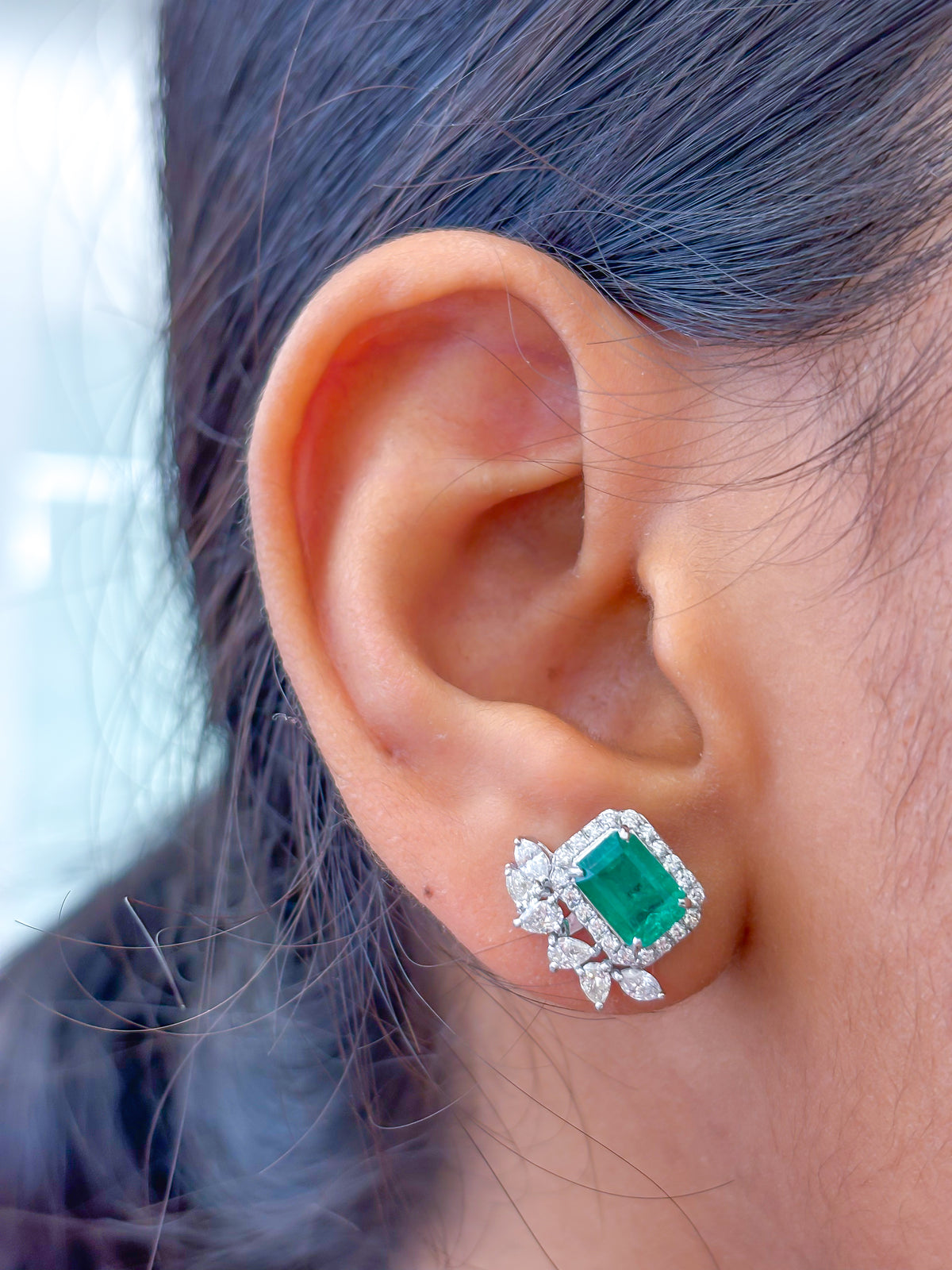Emerald Diamond Earrings
