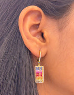 Rainbow Sapphire Diamond Earrings