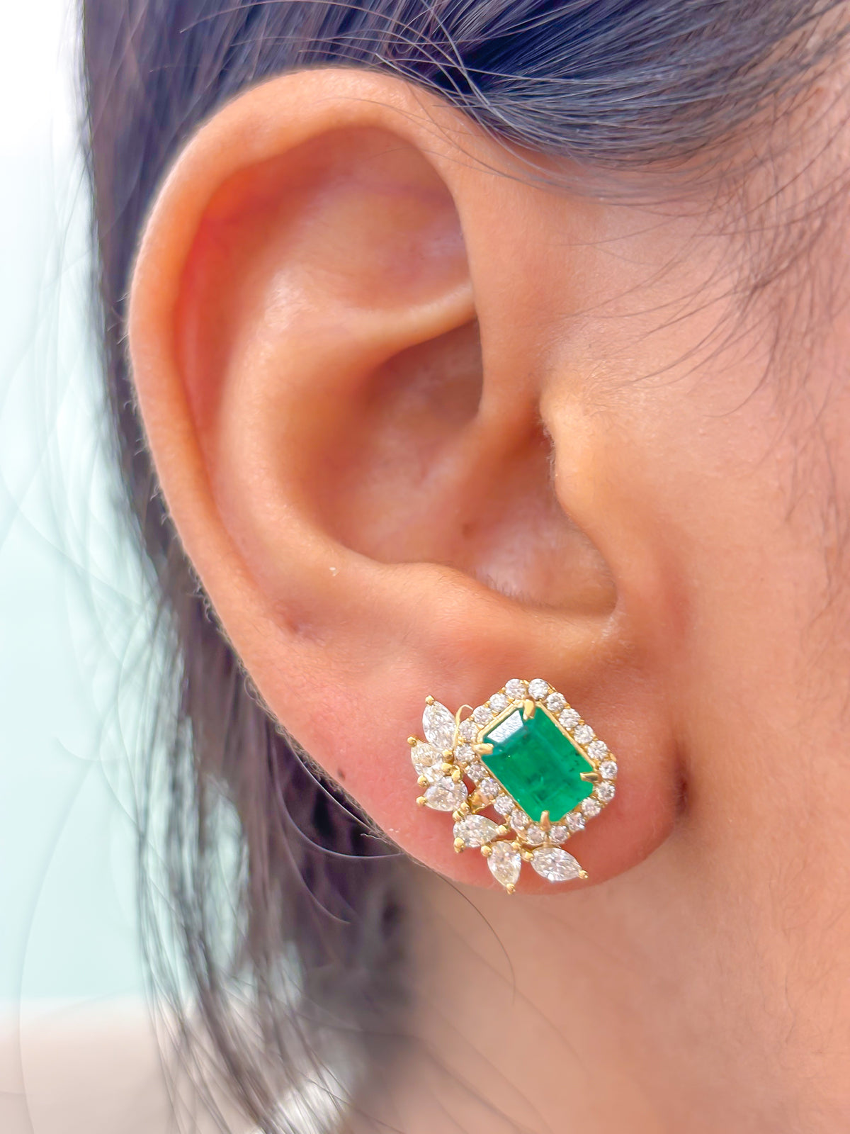 Emerald Diamond Earrings