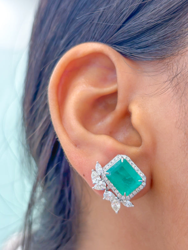 Emerald Diamond Earrings