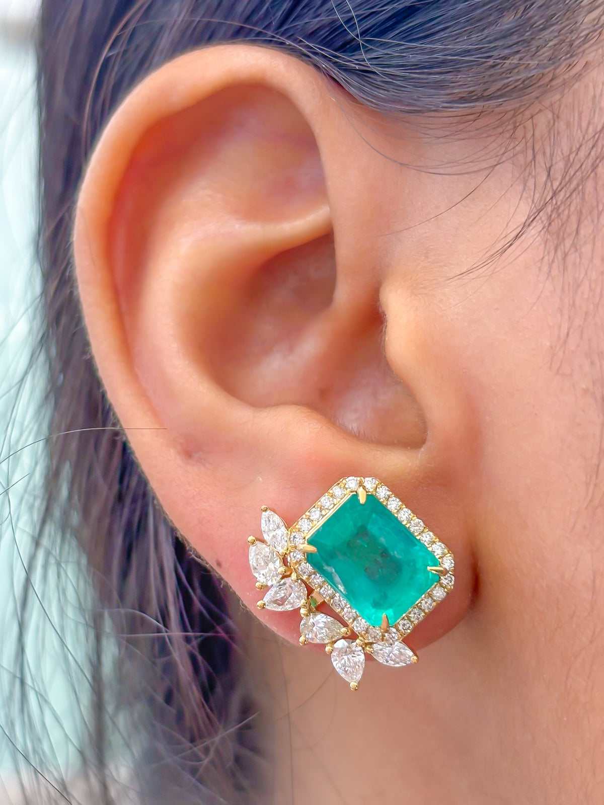 Emerald Diamond Earrings