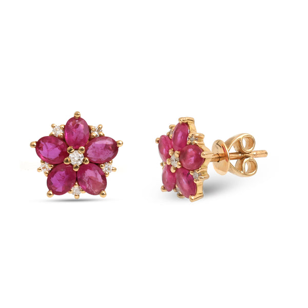 Ruby Diamond Earrings